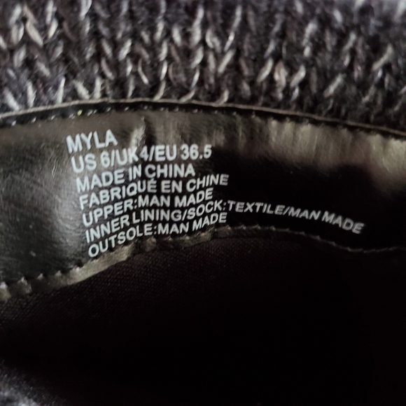 Myla Quilted Sweater Cuff Black Boots Size 6 - Picture 7 of 8